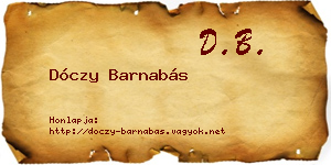 Dóczy Barnabás névjegykártya