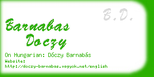 barnabas doczy business card